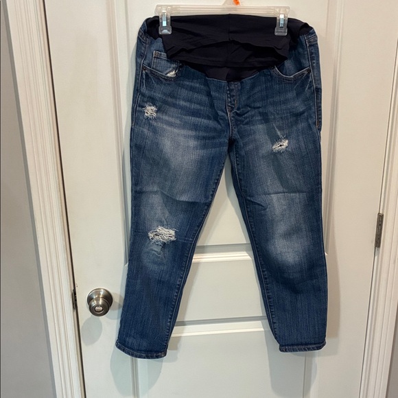 Stylish Distressed Blue Boyfriend Jeans - Picture 1 of 1
